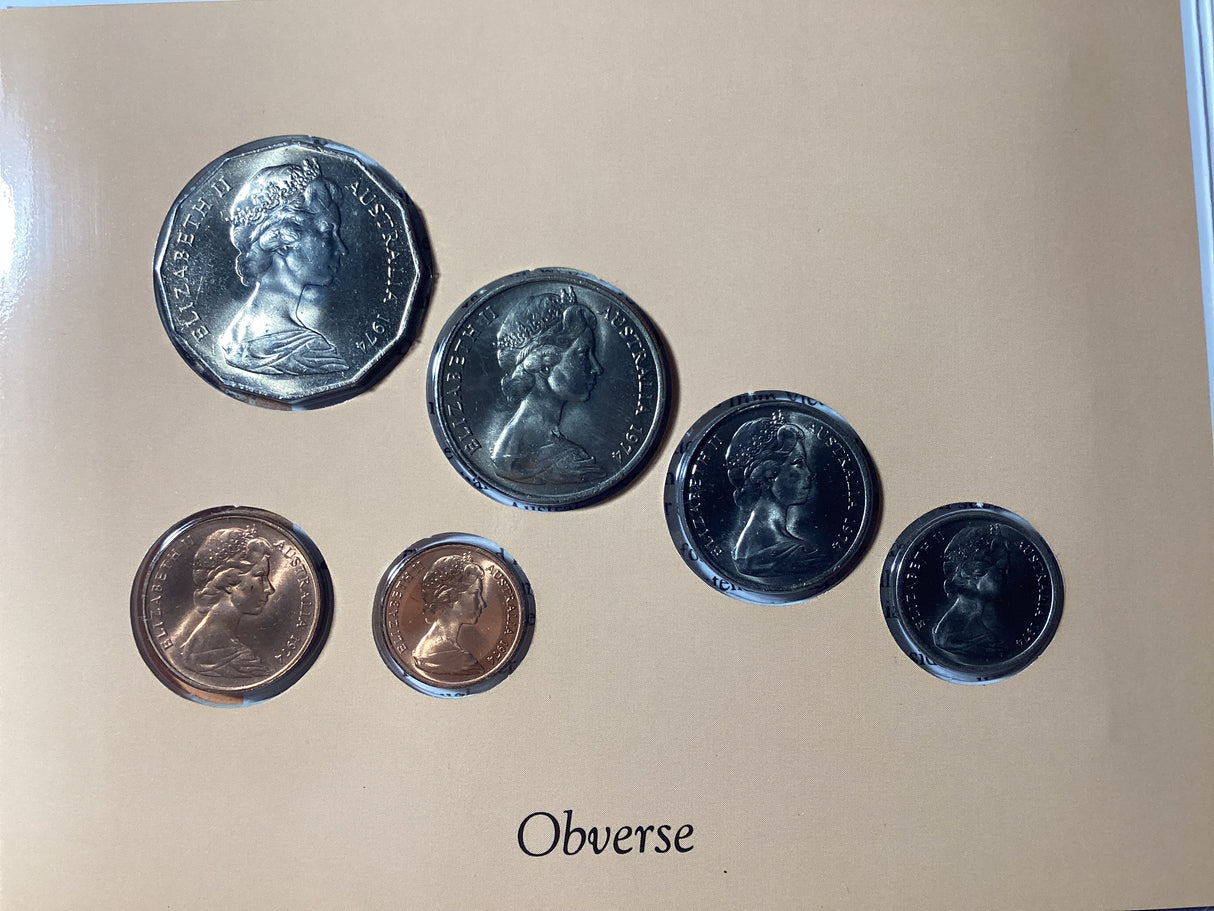 1974 Australian Uncirculated Coin Set. Sherwood.