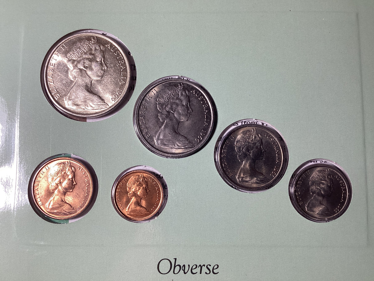1966 Australian Uncirculated Coin Set. Sherwood.