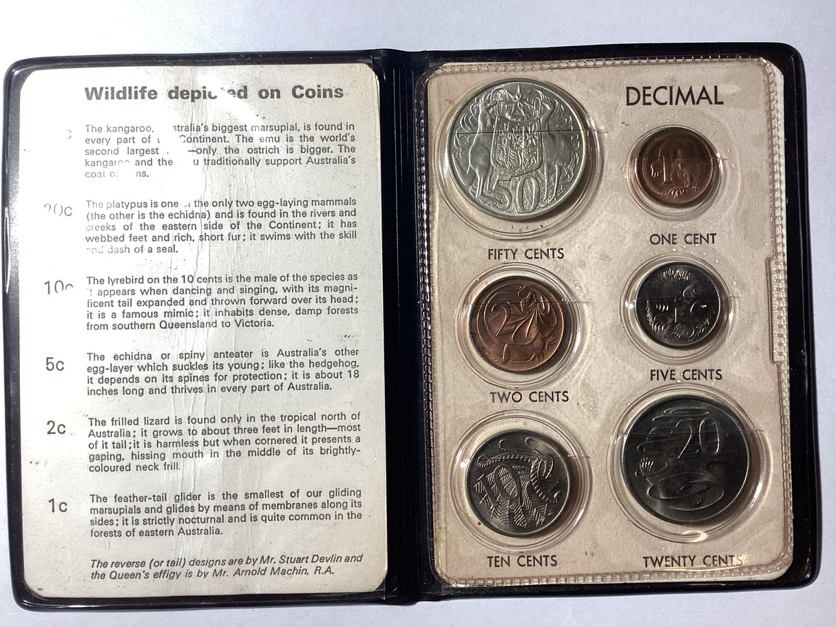 1966 Australian Uncirculated Coin Set. Decimal Currency. First Issue.