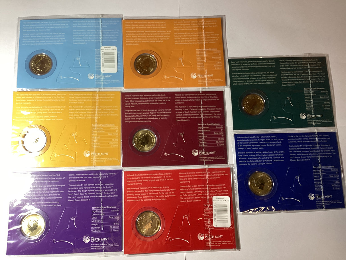 2009 $1 Celebrate Australia. State Series. Complete Set.
