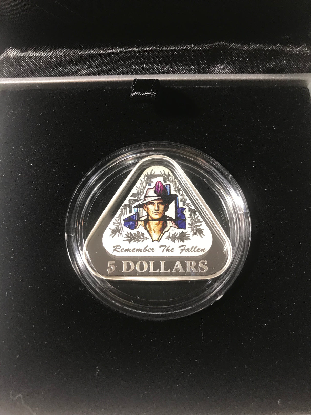 2016 $5 Remember The Fallen Triangular Silver Proof Coin