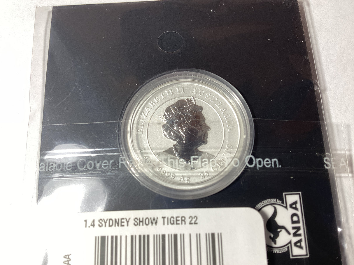 2021 25c Australian Lunar Series. Year of the Tiger. 1/4 Ounce Silver. ANDA Sydney.