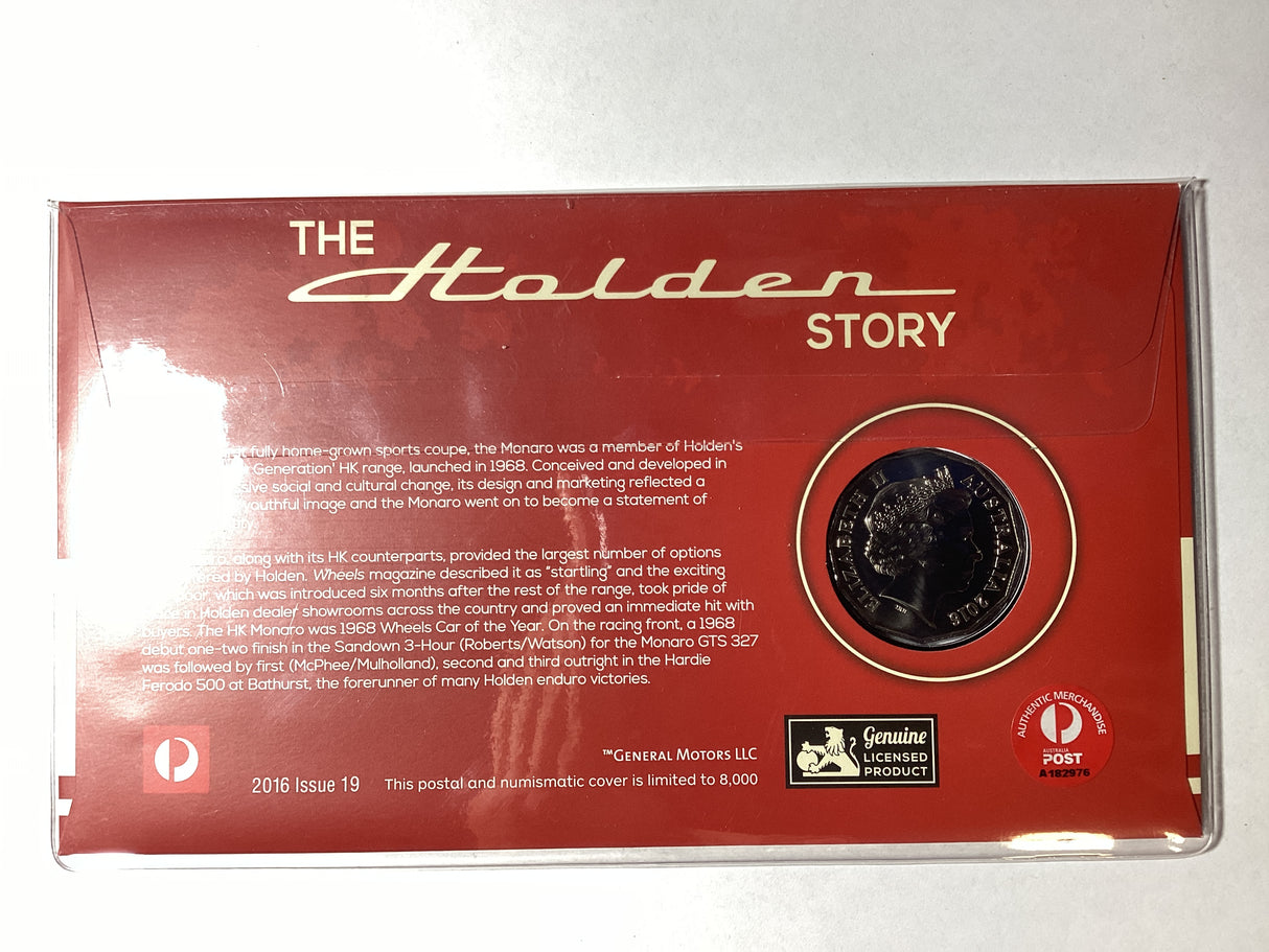2016 50c PNC. 160 Years of Holden. 1968 HK Holden Monaro GTS. ANDA Melbourne.