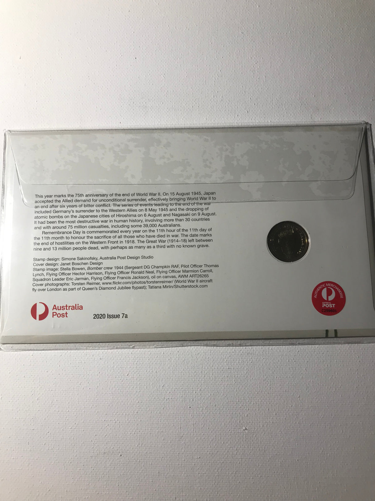 2020 PNC $2 Remembrance Lest We Forget. World War Two. Impressions 1111 made