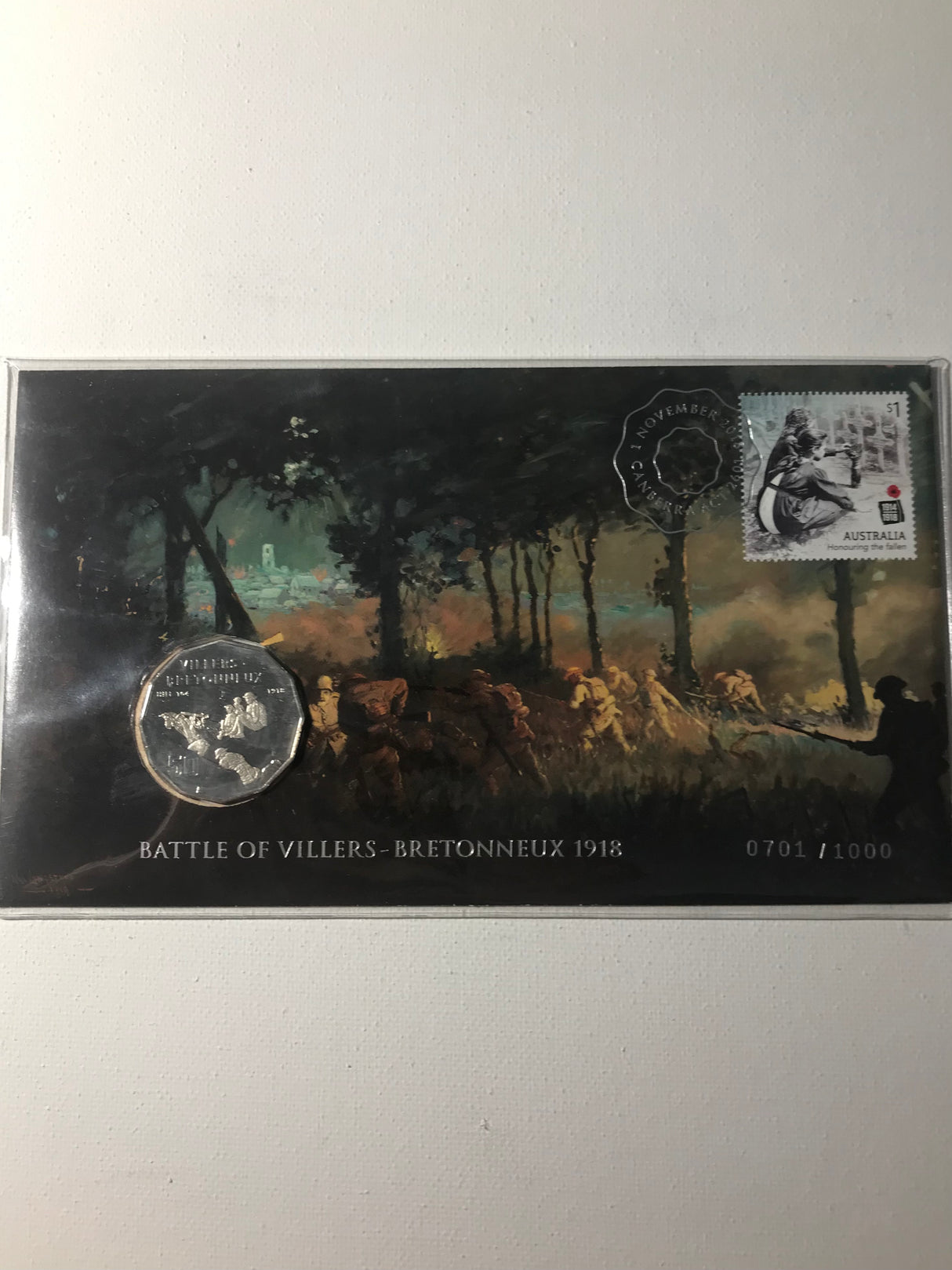 2018 PNC 50c Battle of Villers-Bretonneux 1981. 1000 Made