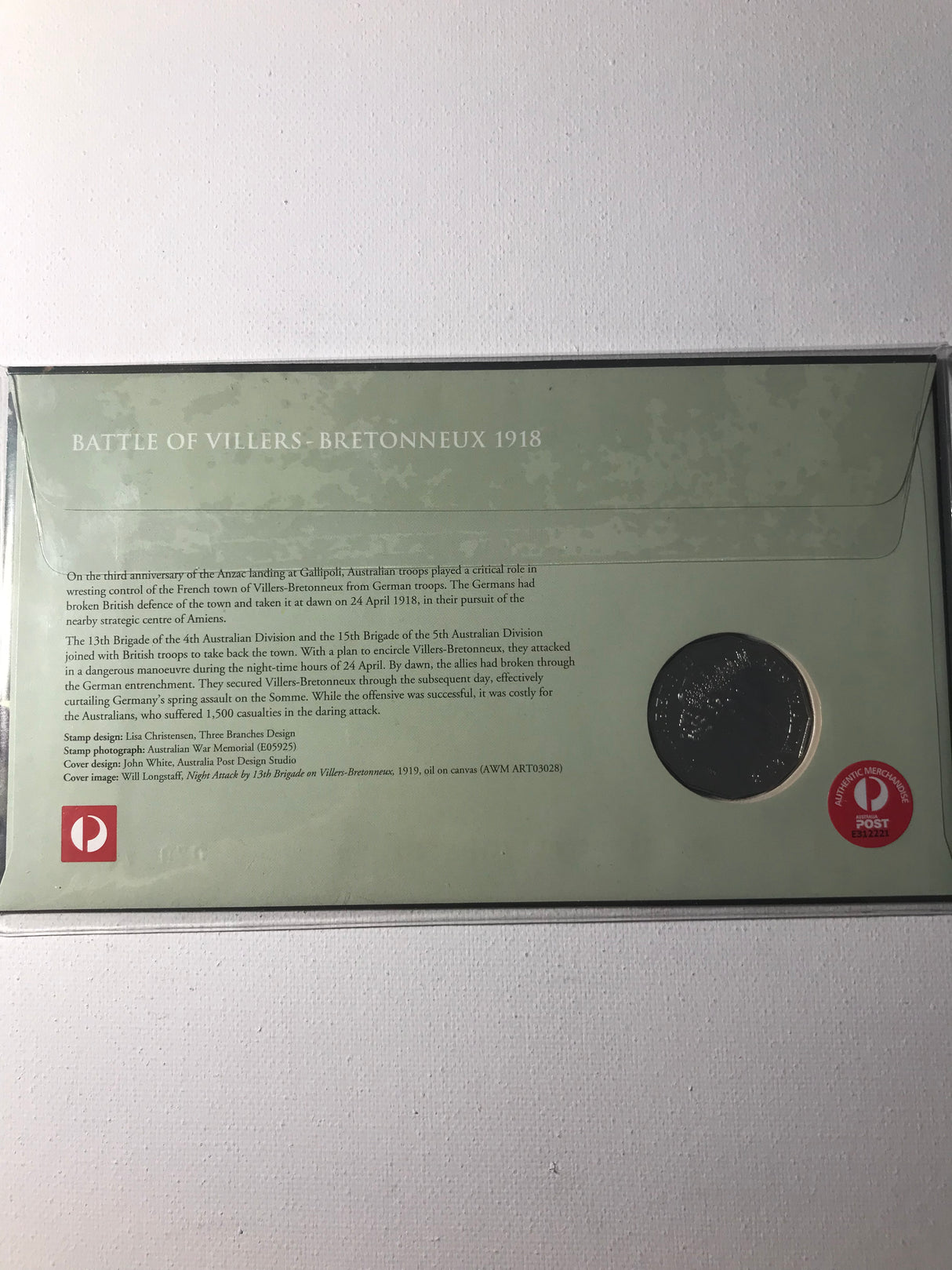 2018 PNC 50c Battle of Villers-Bretonneux 1981. 1000 Made