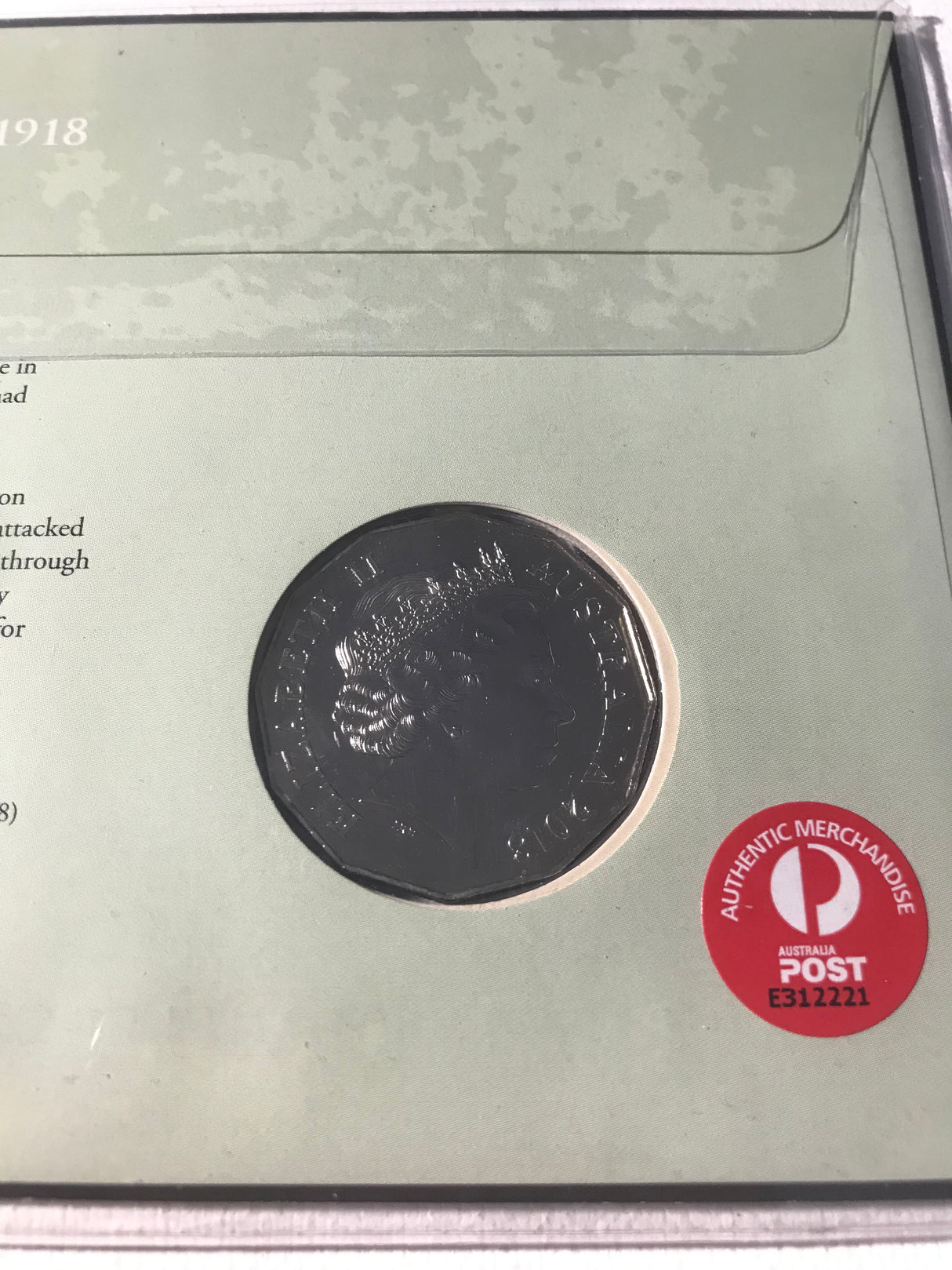 2018 PNC 50c Battle of Villers-Bretonneux 1981. 1000 Made