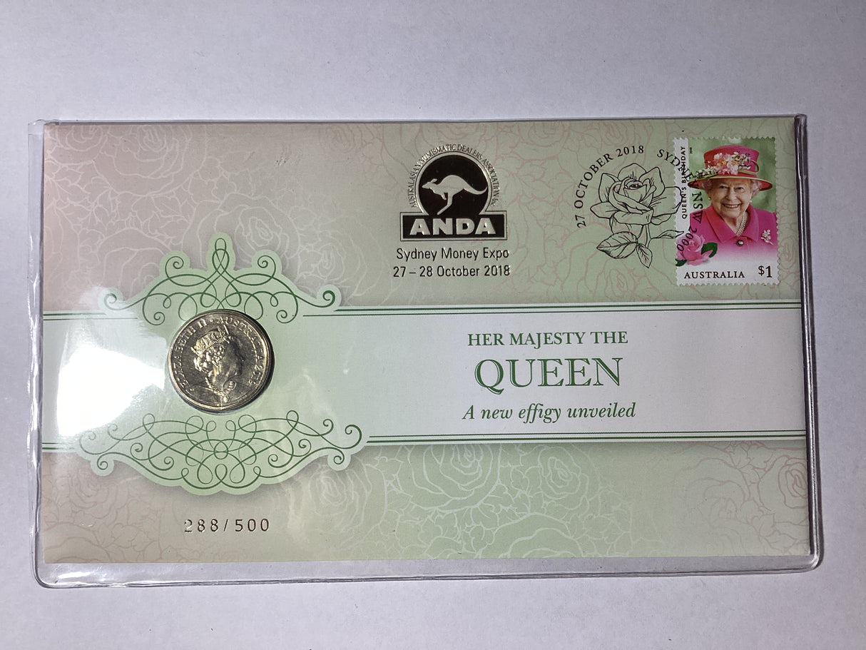 2018 $1 PNC. Her Majesty the Queen. A New Effigy Unveiled. ANDA Sydney