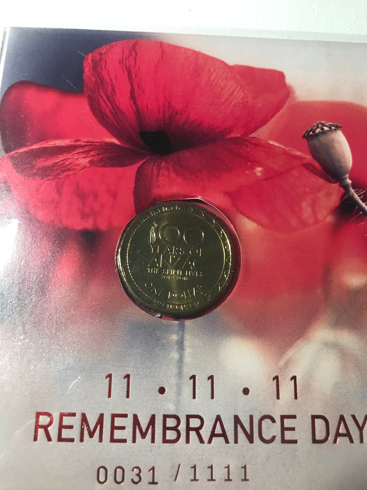 2016 PNC $1 Remembrance Day Impressions. 1111 made