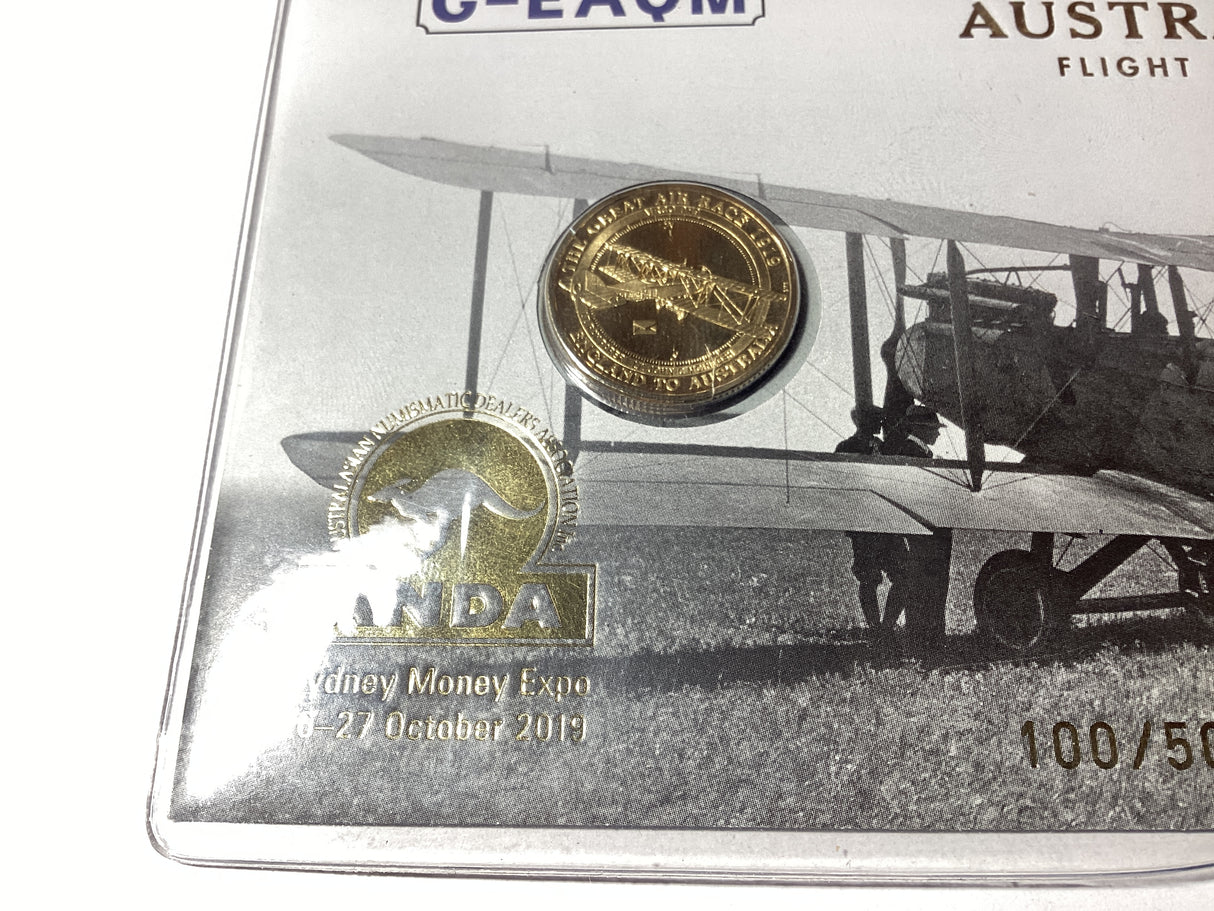 2019 $1 PNC. Centenary of First Flight. Airco DH9 G-EAQM. ANDA Sydney.