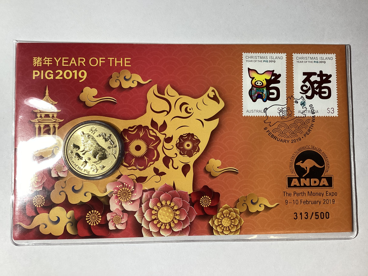 2019 $1 PNC. Year of the Pig. ANDA Perth.