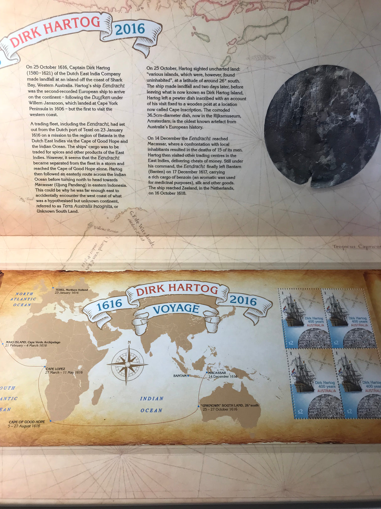 2016 PNC FOLDER Dirk Hartog 1oz Silver Proof Coin - 120 made