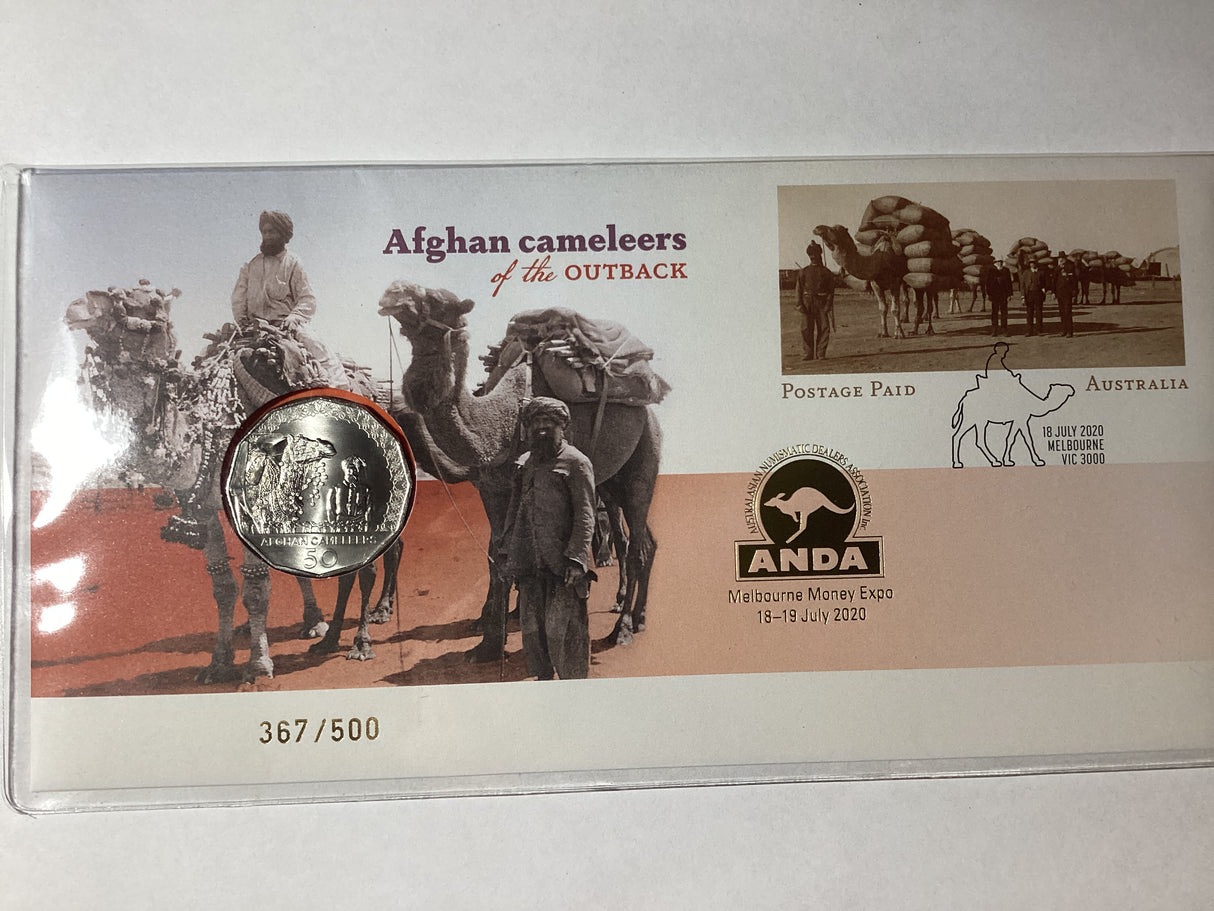 2020 50c PNC. Afghan Cameleers of the Outback. ANDA Melbourne.