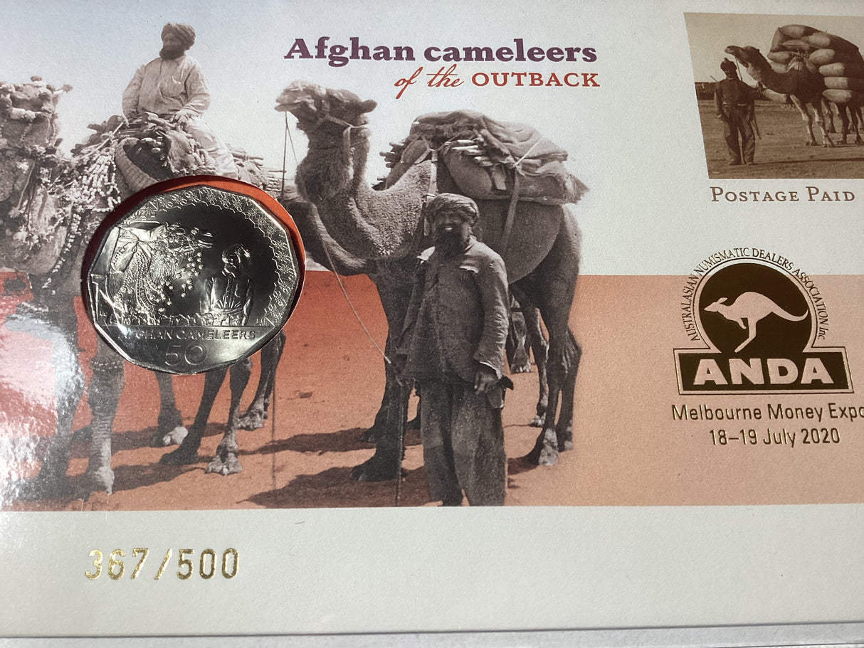 2020 50c PNC. Afghan Cameleers of the Outback. ANDA Melbourne.