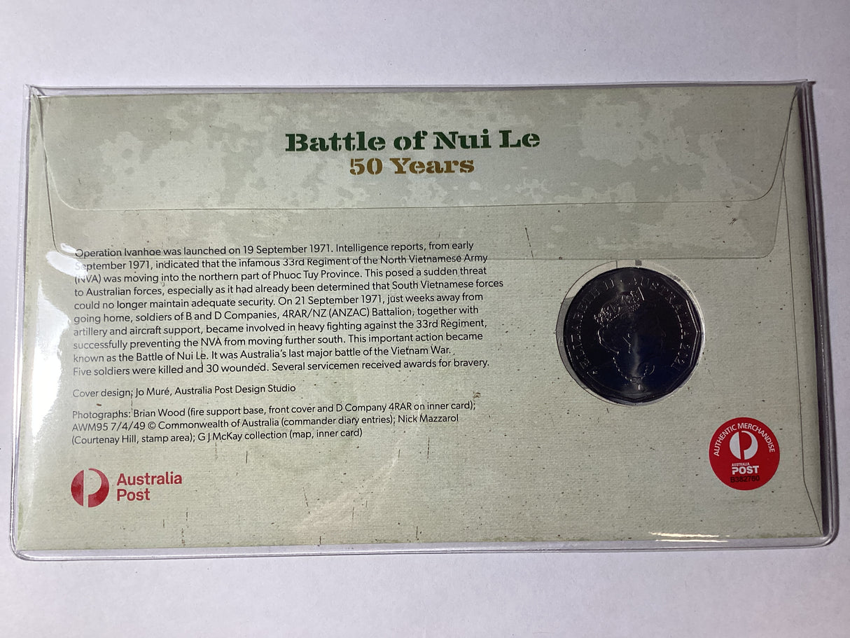 2021 50c PNC. Battle of Nui Le. 50 Years. ANDA Sydney.