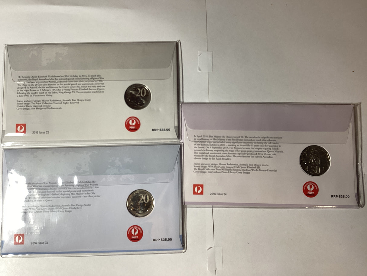 2016 PNC Trio. 1966 Machin, 1985 Maklouf, 1998 Rank-Broadley Portraits. ANDA Sydney.