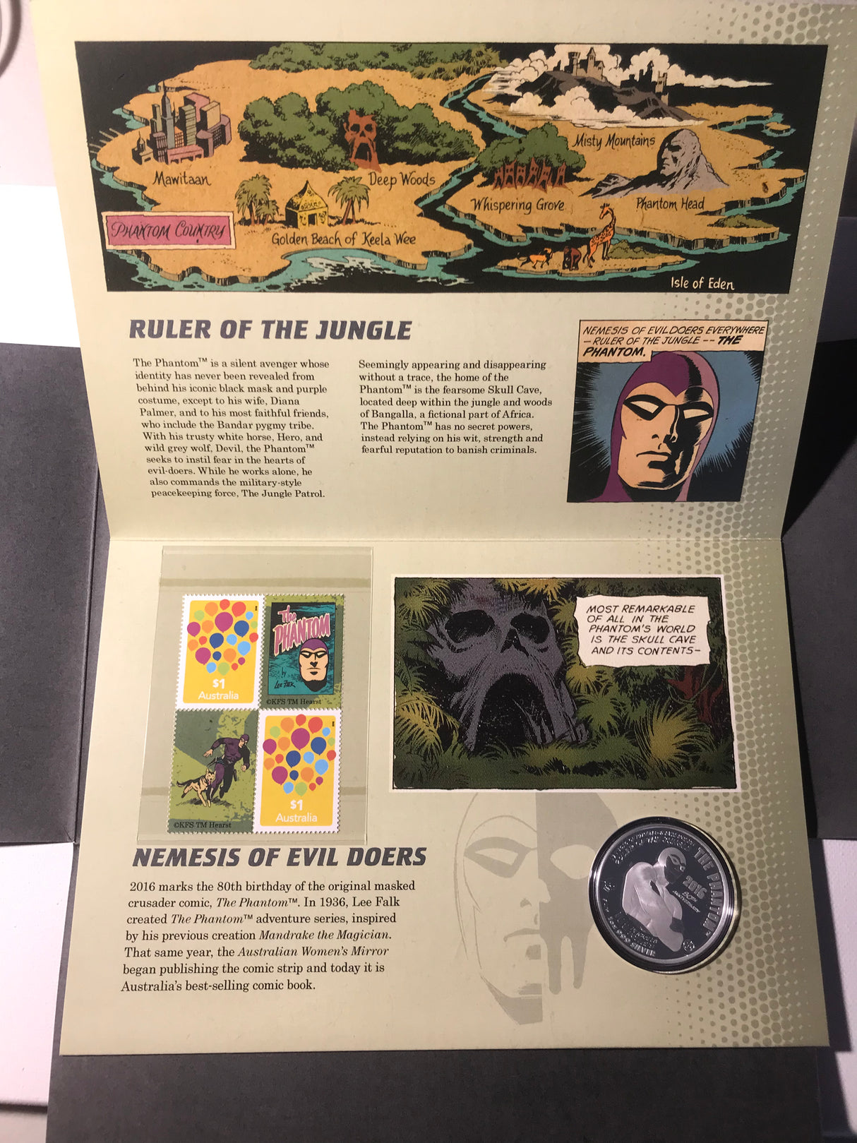 2016 The Phantom Prestige Stamp and Phantasy Coin Set Limited Edition 120 Folder