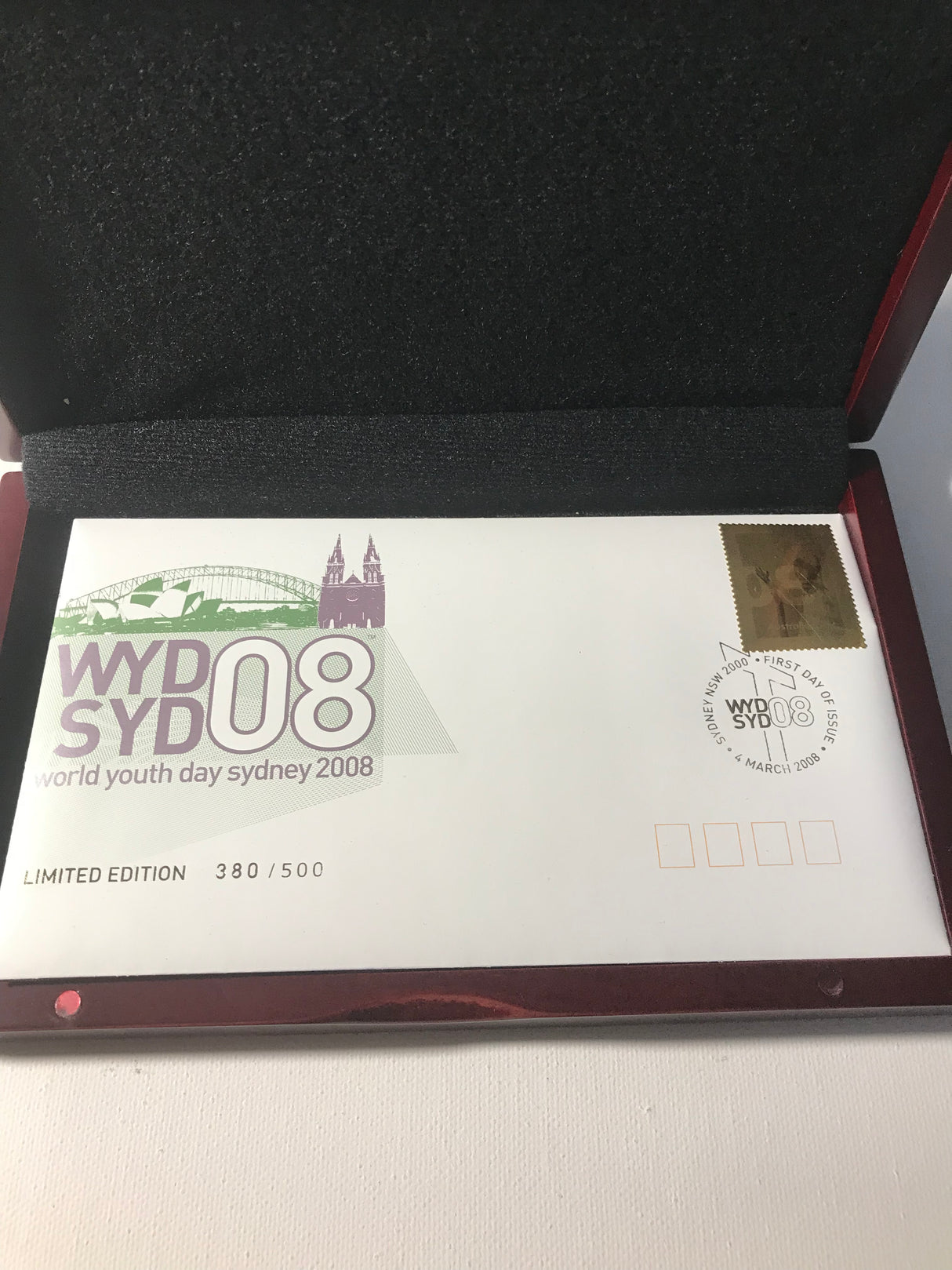 2008 World Youth Day Limited Edition Cover with Gold Stamp. 500 made.