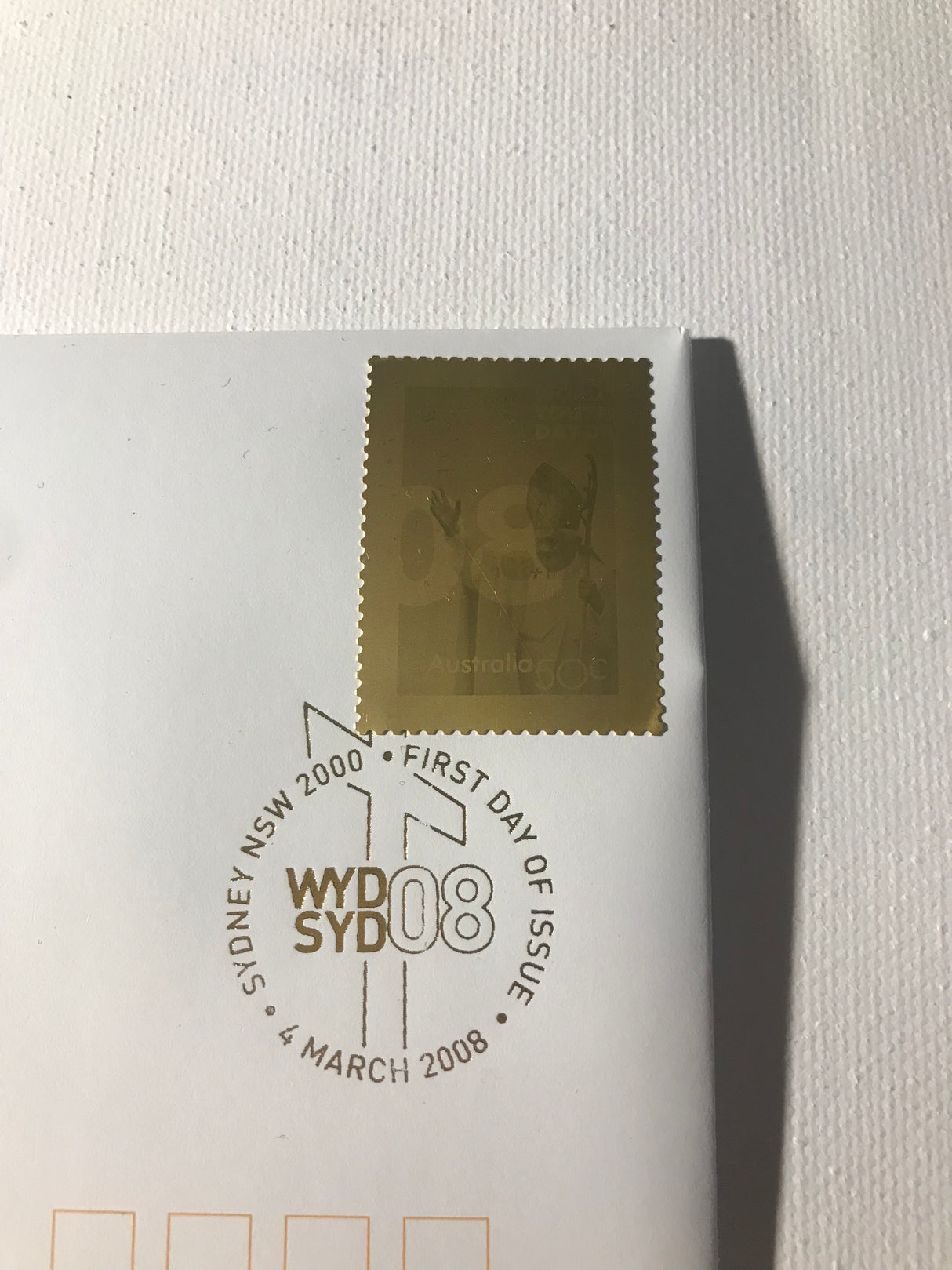 2008 World Youth Day Limited Edition Cover with Gold Stamp. 500 made.