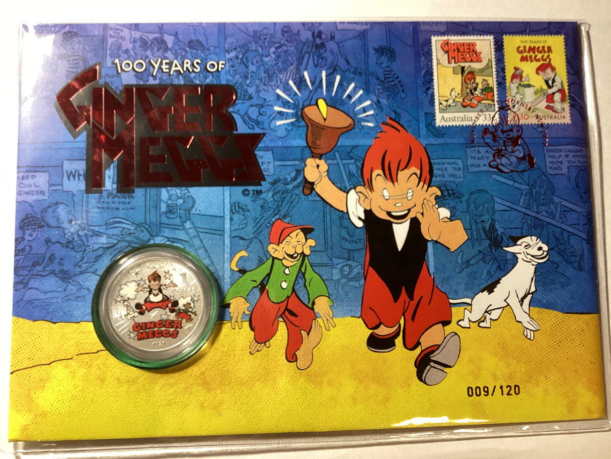 2021 $1 Silver Coin PNC. Ginger Meggs 100 Years. Impressions Release. 120 made.