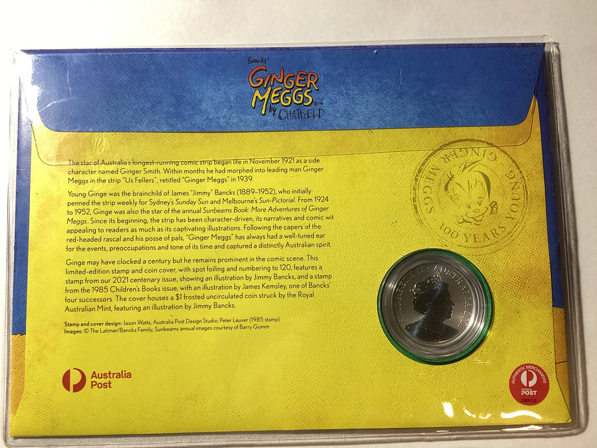 2021 $1 Silver Coin PNC. Ginger Meggs 100 Years. Impressions Release. 120 made.