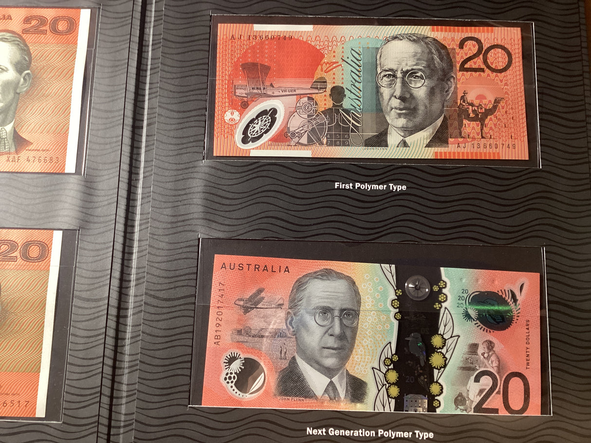 Australian $20 Banknote Type Set.