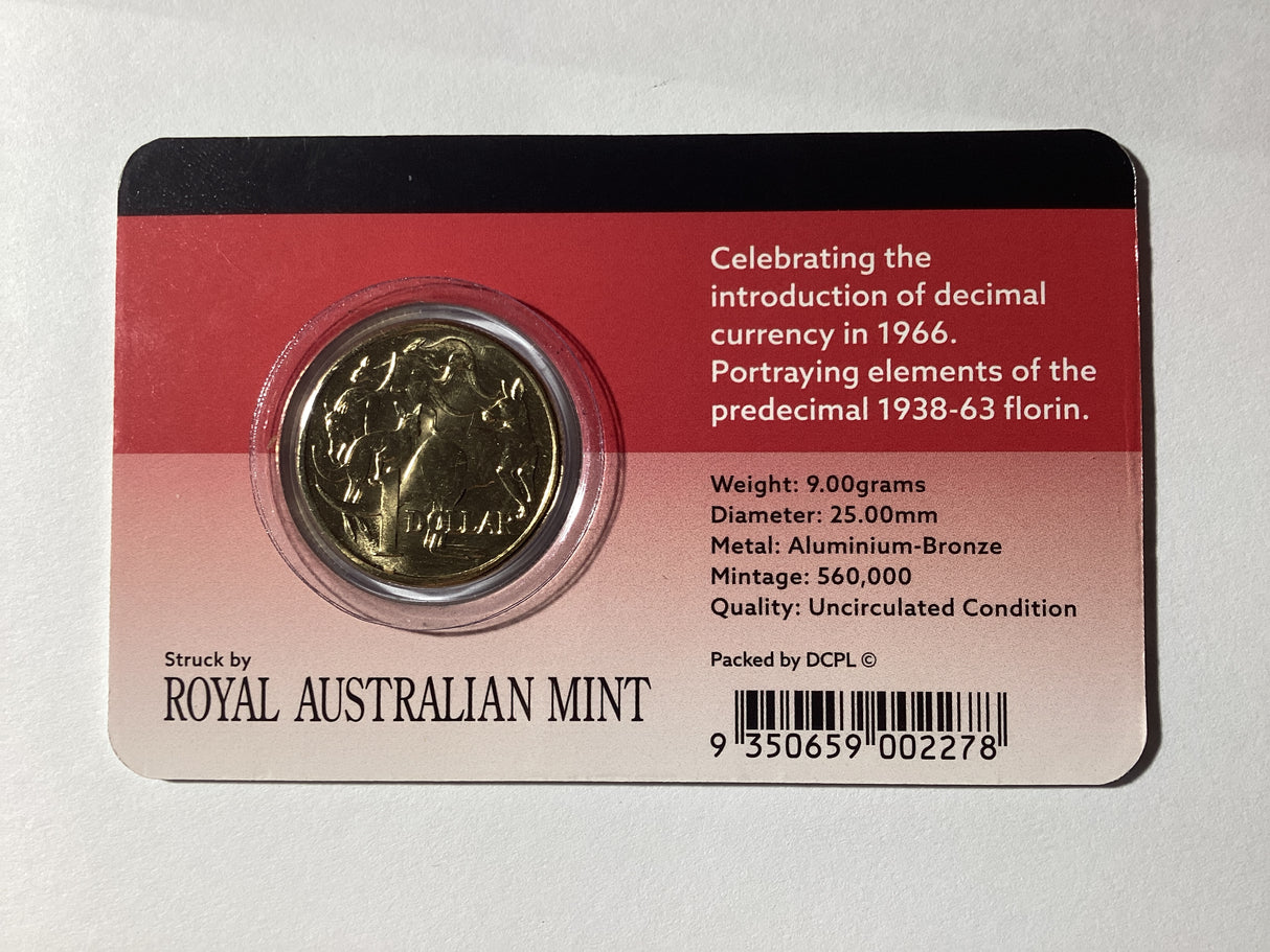 2016 $1 Changeover Carded Uncirculated Coin Downies.