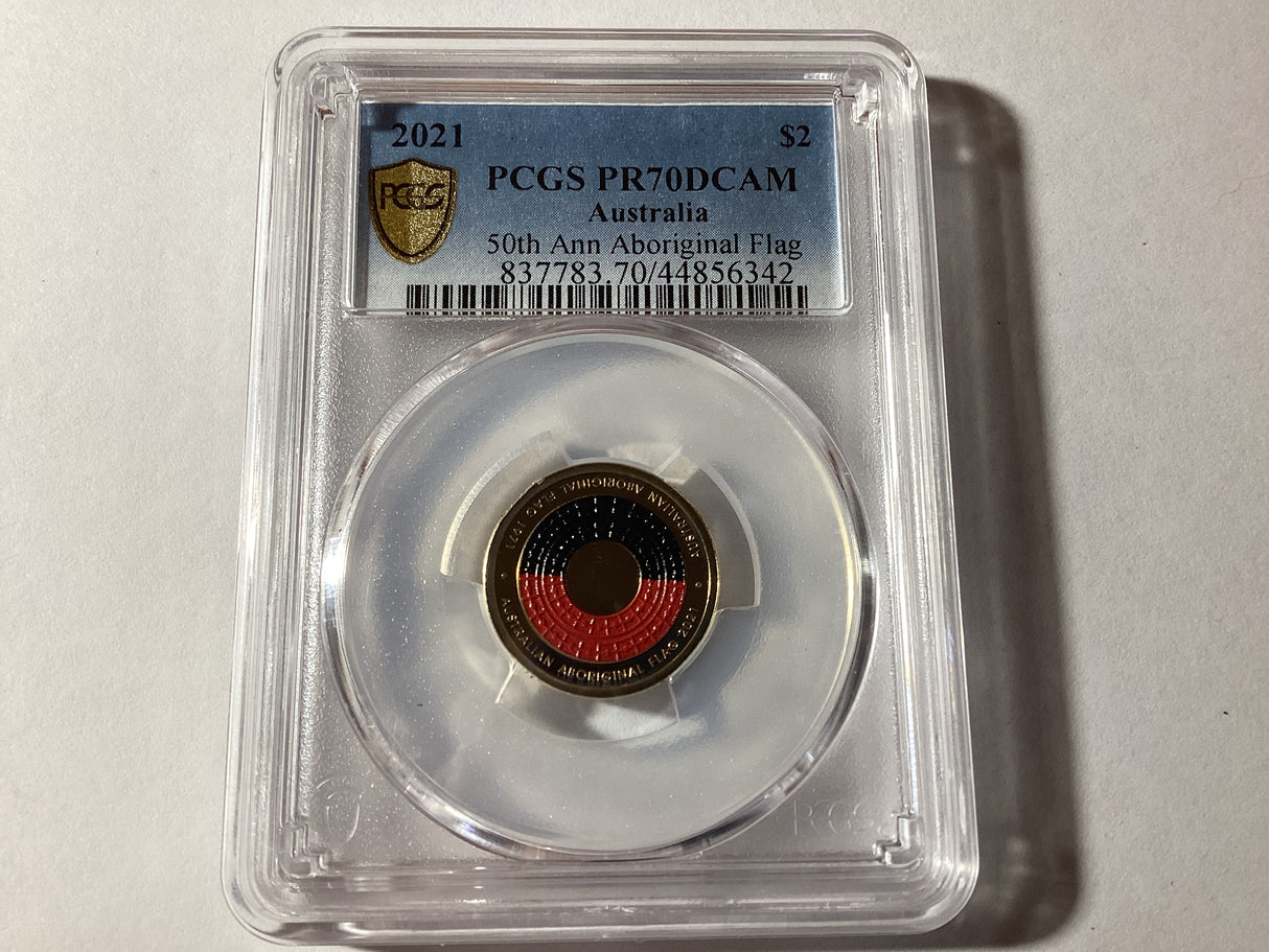 2021 $2 50th Anniversary of Aboriginal Flag. PR70DCAM.