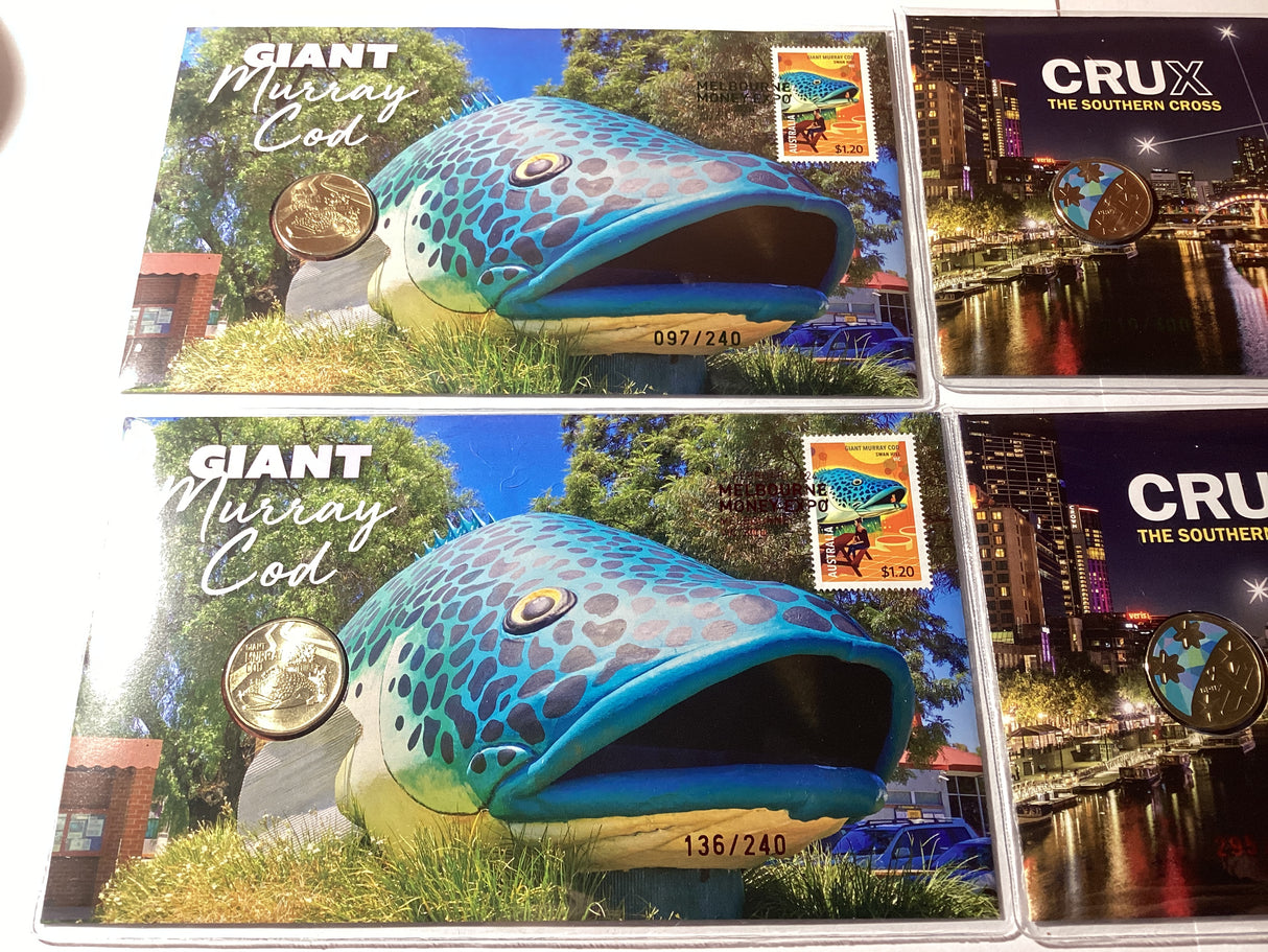 2024 ANDA Melbourne. Giant Murray Cod/Coloured Crux Complete Set. 4 PNCs. Both Days.