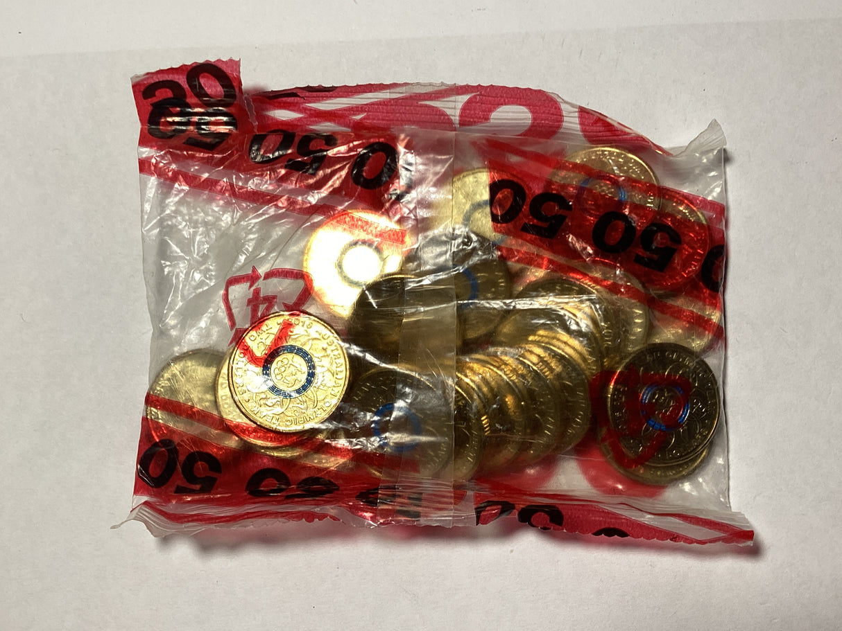 2016 $2 Olympics Games. Blue Rings. Security Bag.