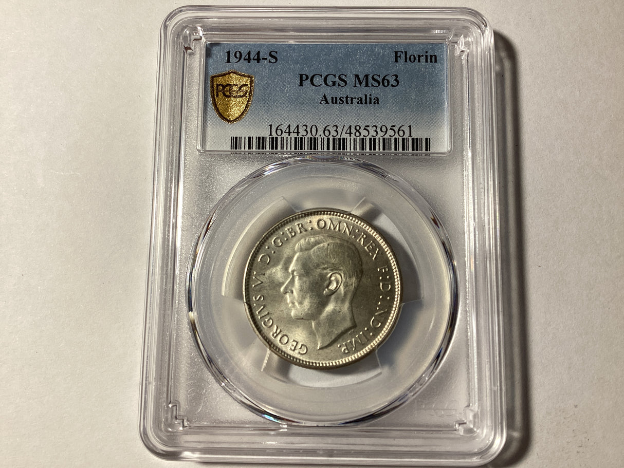 1944-S Australian Florin. PCGS MS63.