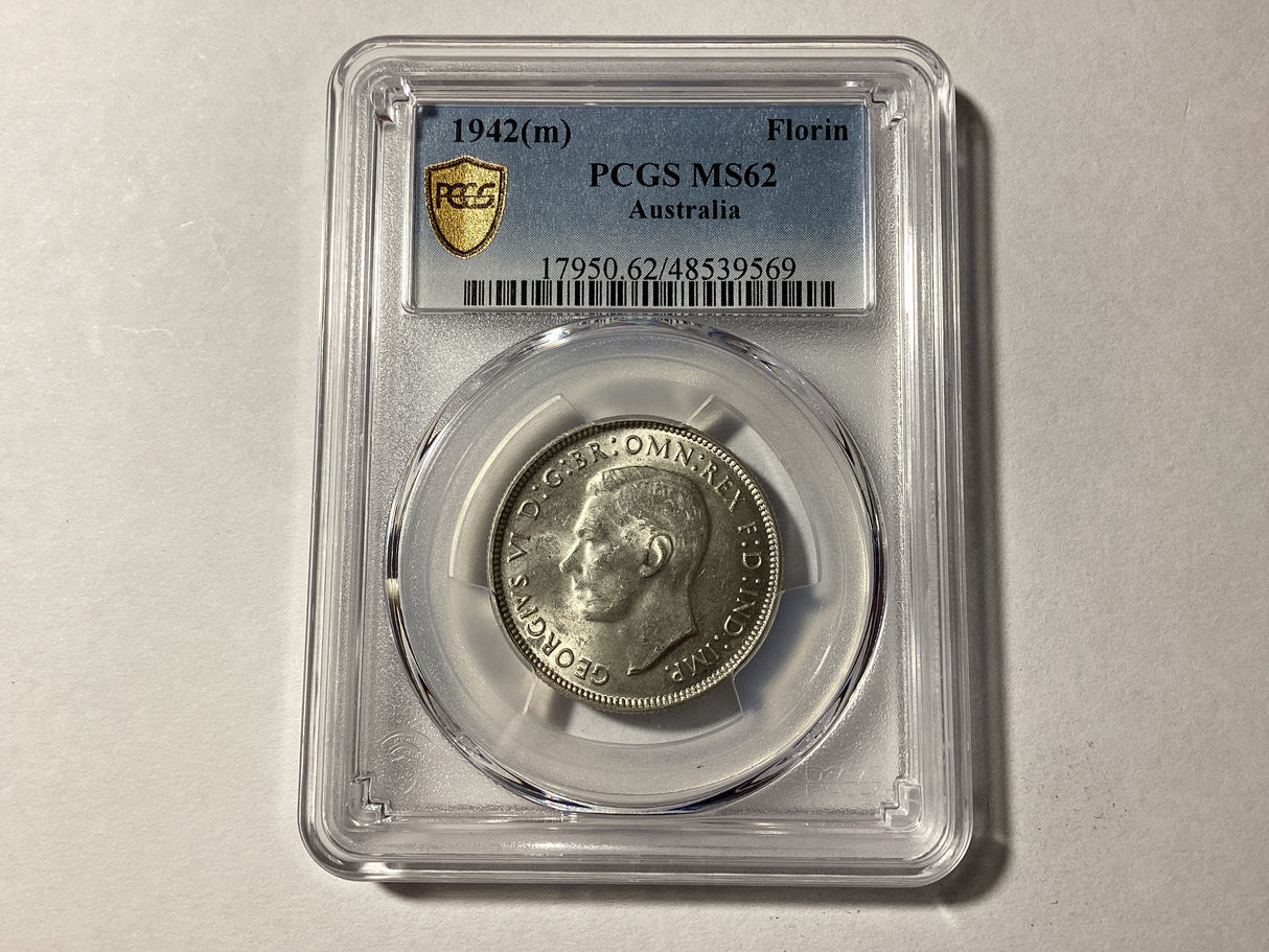 1942-M Australian Florin. MS62.