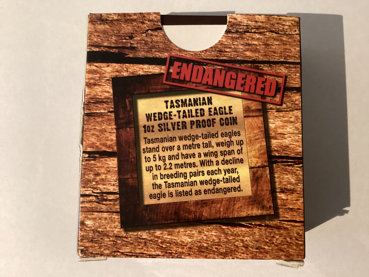 2012 1oz Silver Proof Coin. Endangered Species. Tasmania Wedge-Tailed Eagle.