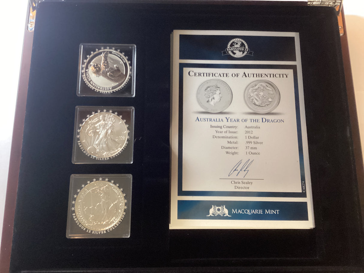 2012 15 Coin World Fabulous Silver 1oz Coin Collection.