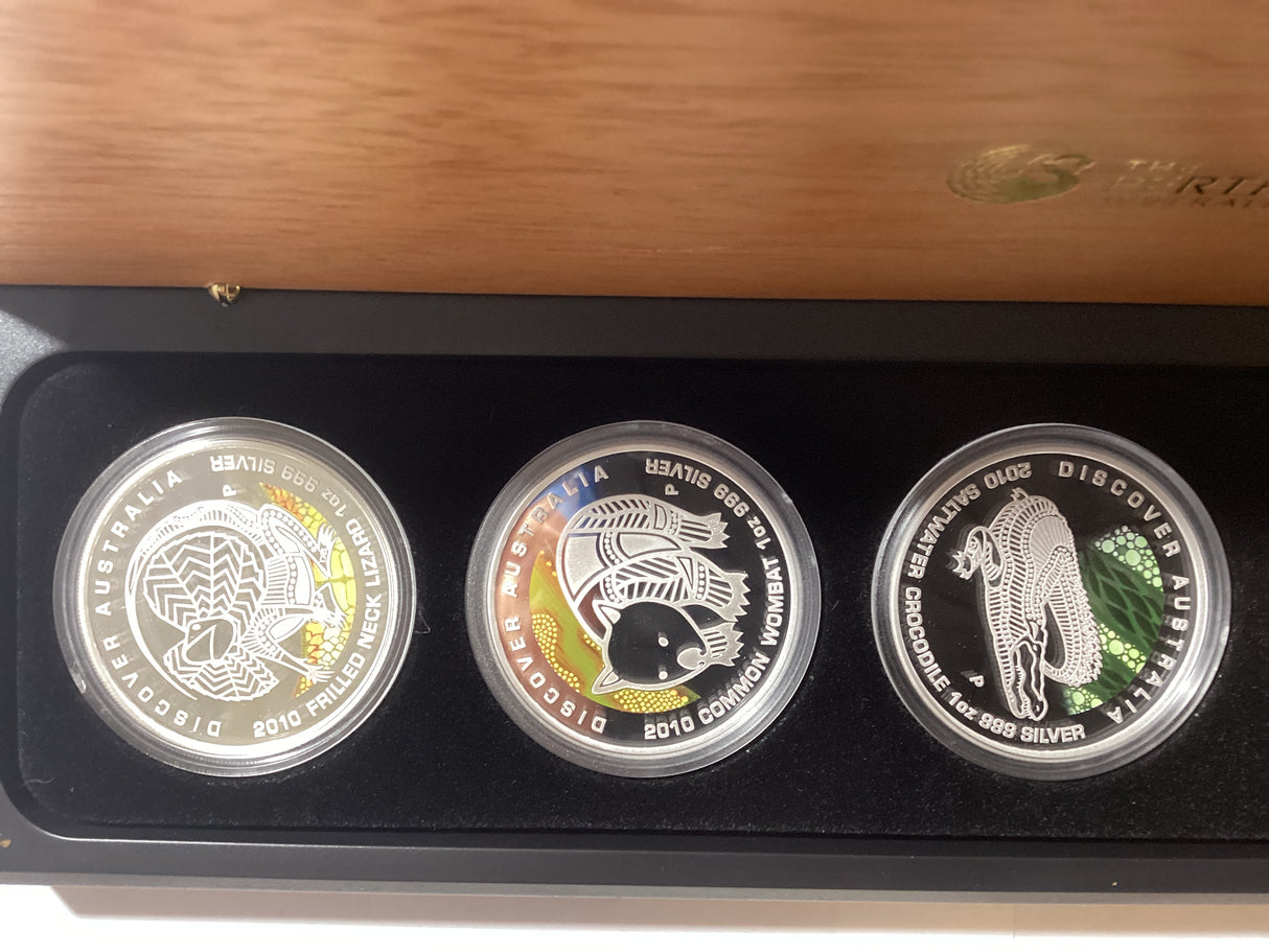 2009-2011 15 Silver Proof Coloured Coin Collection. Discover Australia.