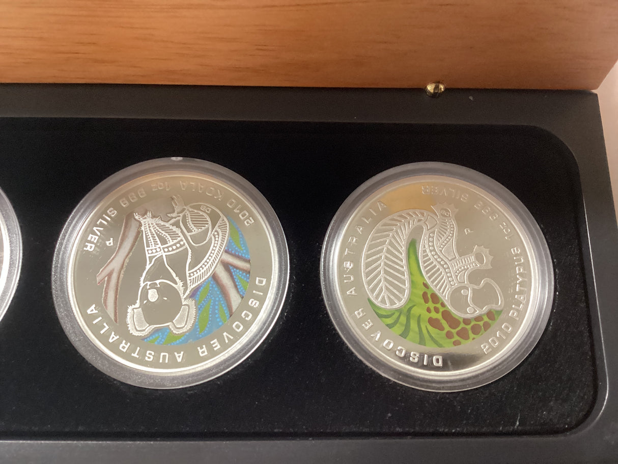 2009-2011 15 Silver Proof Coloured Coin Collection. Discover Australia.