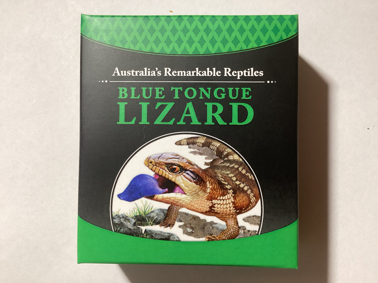 2015 $1 1oz Silver Proof Coin. Australia’s Remarkable Reptiles. Blue Tongue Lizard.