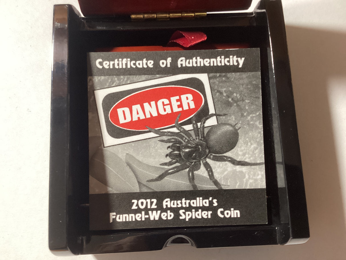 2012 $1 1oz Silver Proof Coin. Deadly and Dangerous. Australian Funnel-Web Spider.