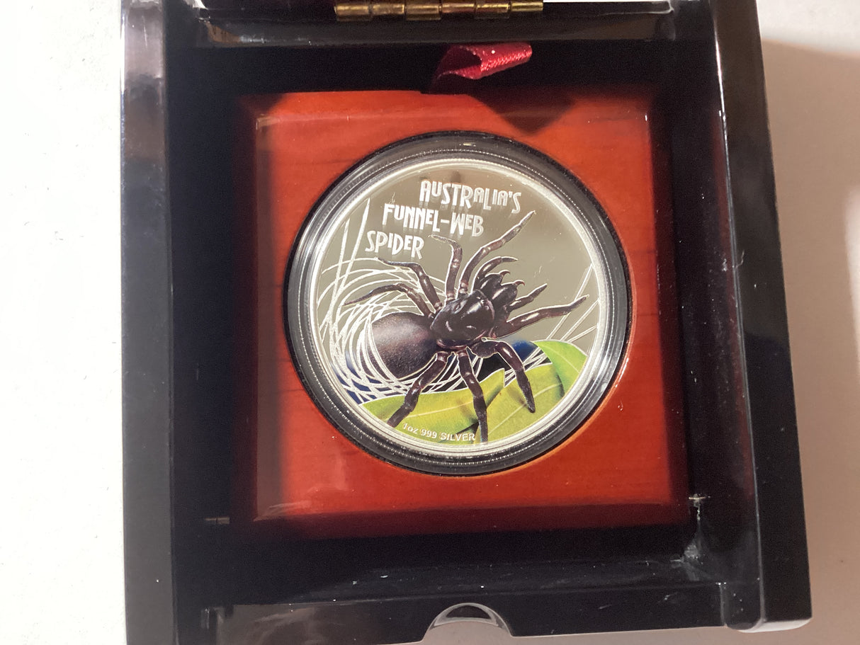 2012 $1 1oz Silver Proof Coin. Deadly and Dangerous. Australian Funnel-Web Spider.