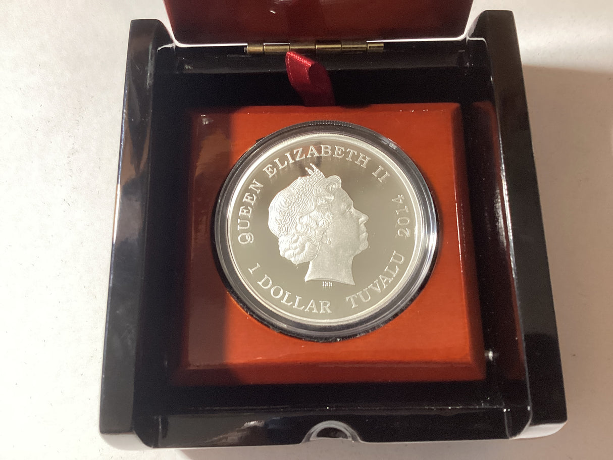 2014 $1 1oz Silver Proof Coin. Deadly and Dangerous. Spider-Hunting Scorpion.