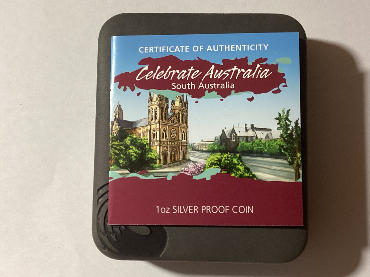 2010 $1 Celebrate Australia. South Australia. 1oz Silver Proof Coin.