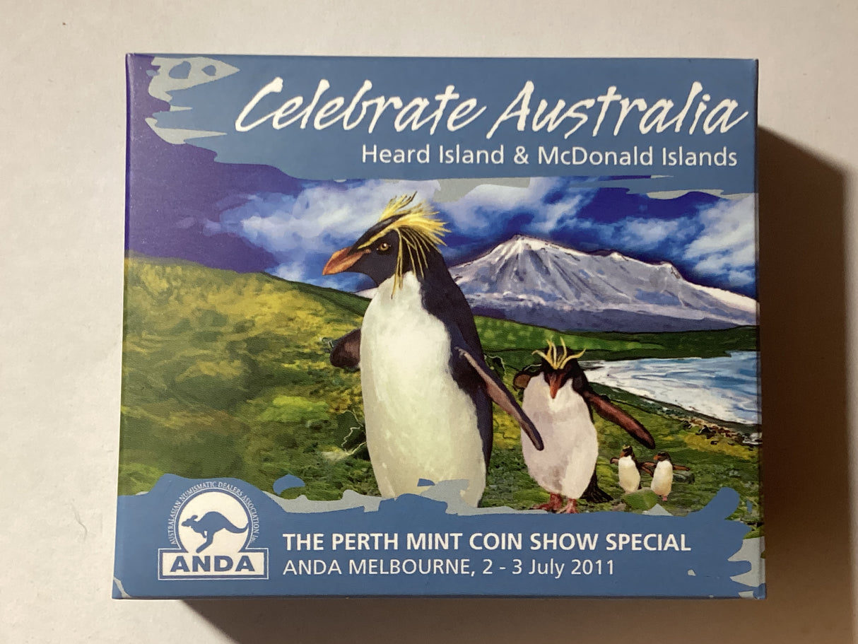 2011 $1 Celebrate Australia. Show Special. ANDA Melbourne. Heard Island & McDonald Islands.