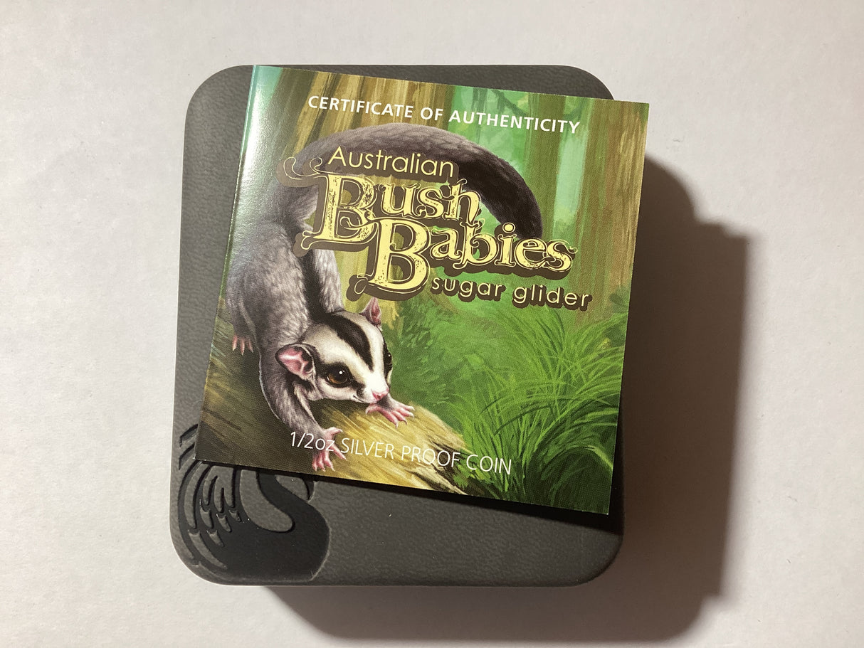 2010 50c 1/2oz Silver Proof Coin. Australian Bush Babies. Sugar Glider.
