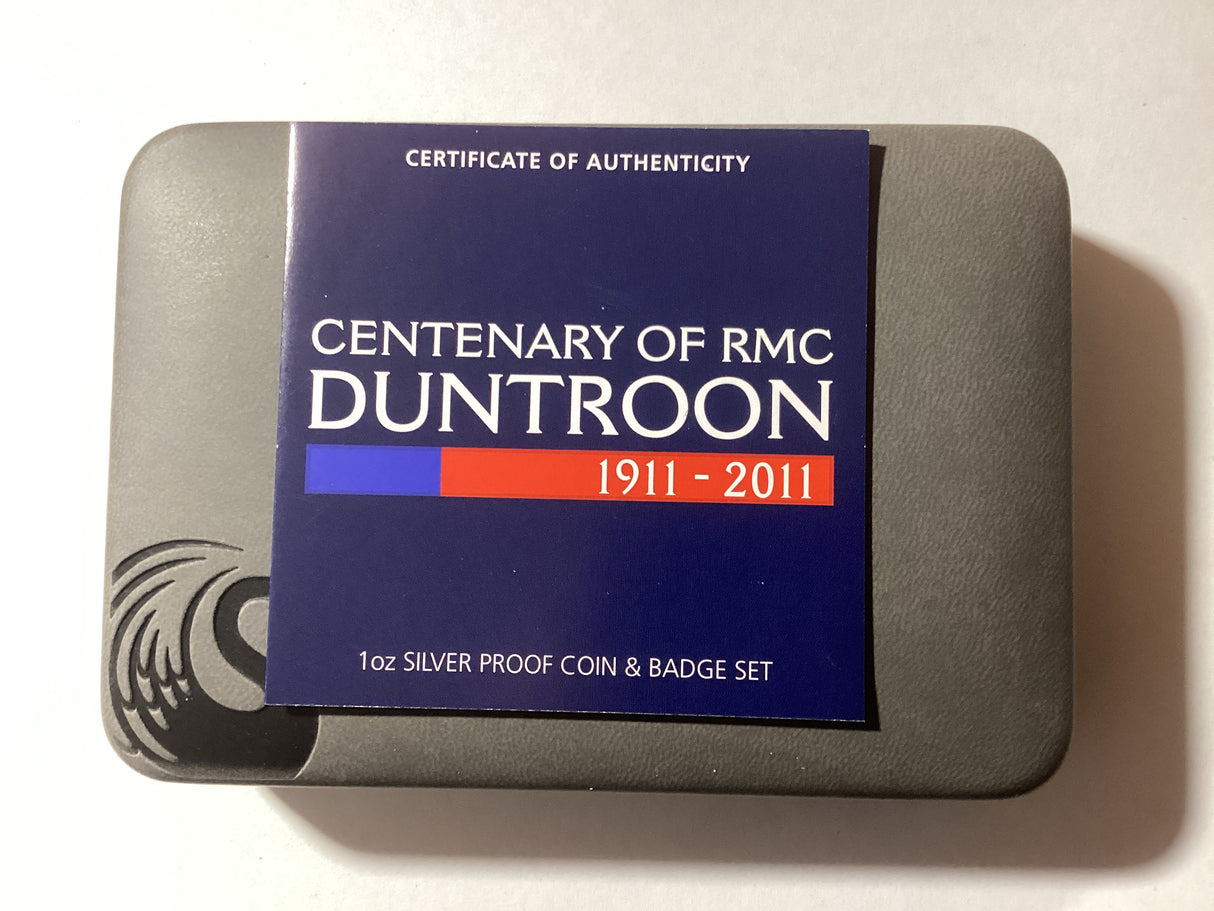 2011 Centenary of RMC Duntroon 1911-2011. 1oz Silver Proof Coin & Badge Set.