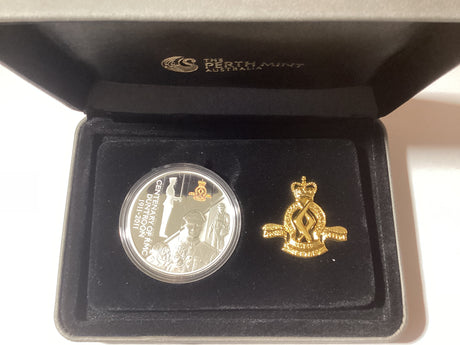 2011 Centenary of RMC Duntroon 1911-2011. 1oz Silver Proof Coin & Badge Set.