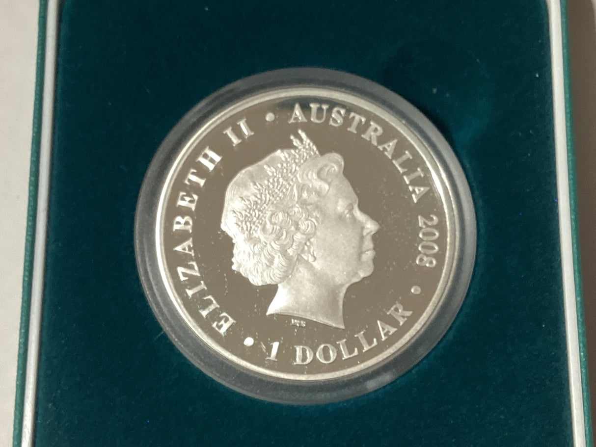 2008 $1 1oz Silver Proof Coin. Christmas Island. 50th Anniversary Australian Territory.