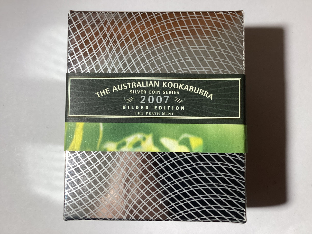 2007 $1 Australian Kookaburra Gilded Edition. 1oz Silver Coin.