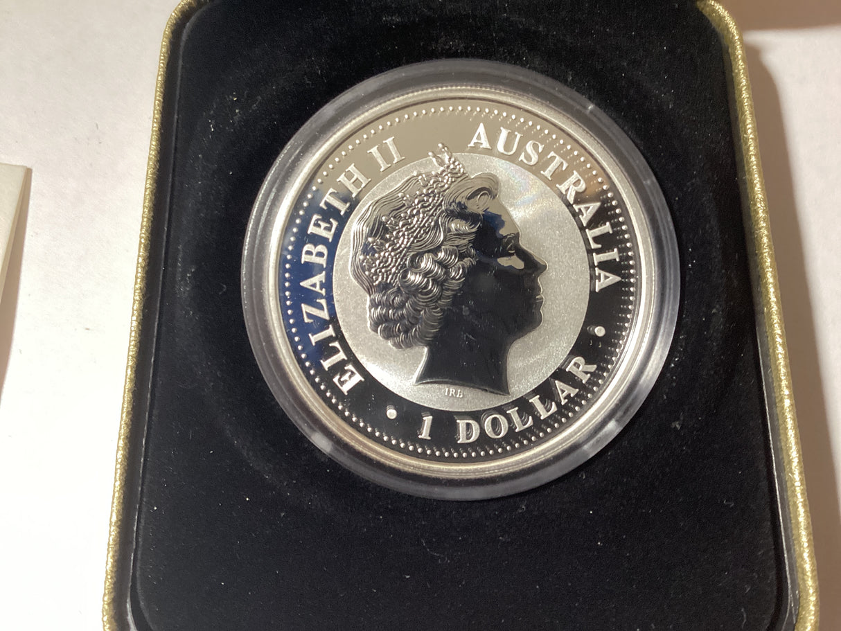 2006 $1 Lunar Series. Year of the Dog Coloured Edition. 1oz Silver Proof Coin.