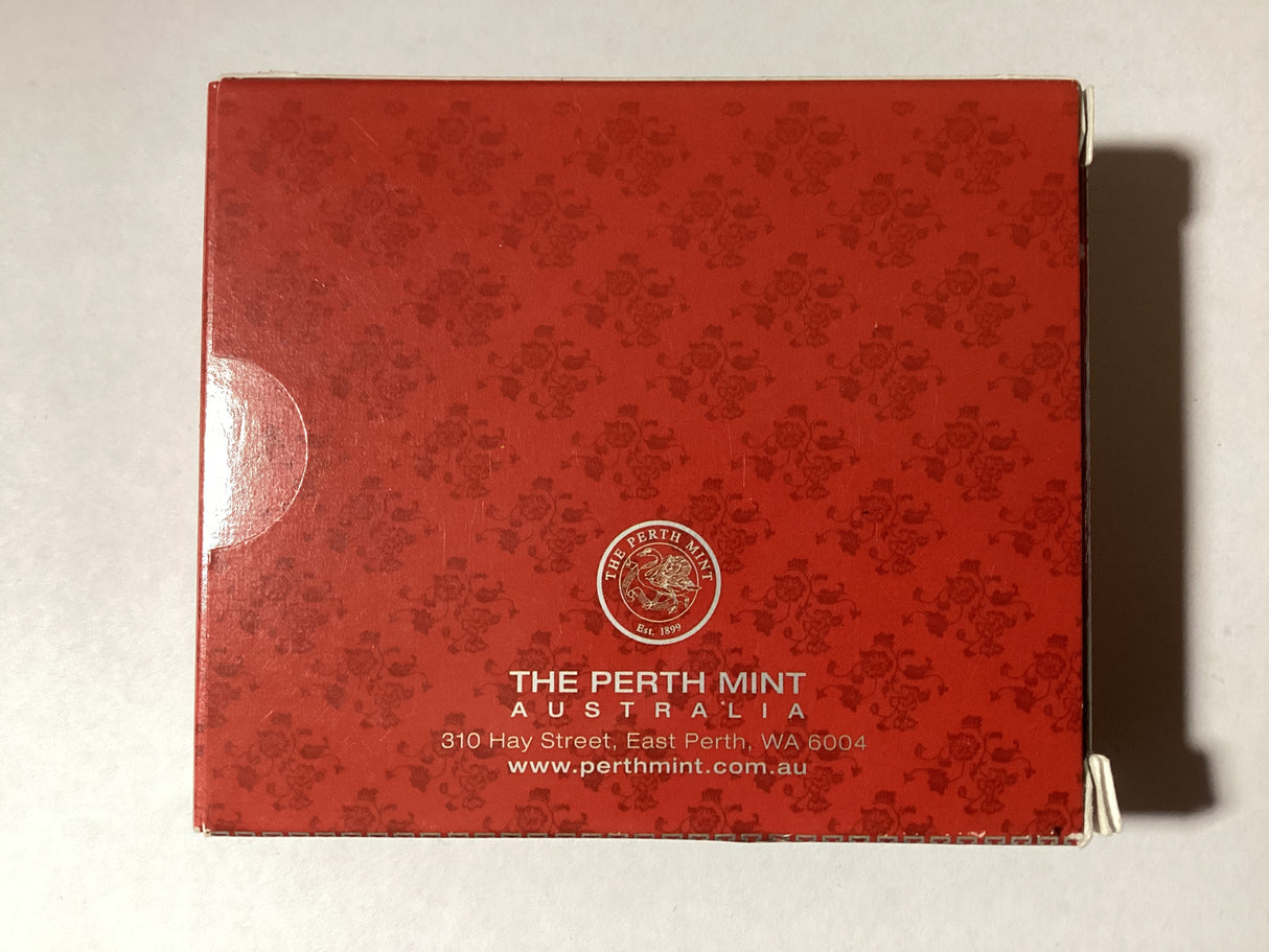 2008 $1 Lunar Series II. Year of the Mouse. 1oz Coloured Silver Coin.