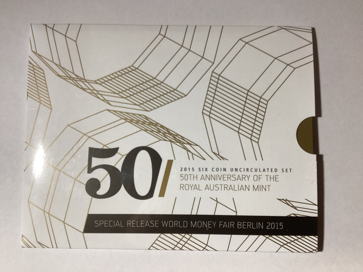 2015 Australian Uncirculated Set. 50th Anniversary of RAM. World Money Fair Berlin Special Release.